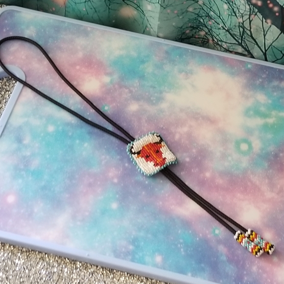 Vintage Seed Bead Bolo - Picture 3 of 4